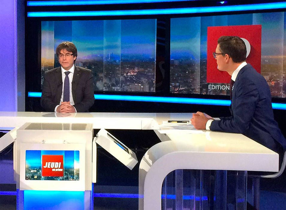 Puigdemont durante una entrevista en una televisión belga / EFE