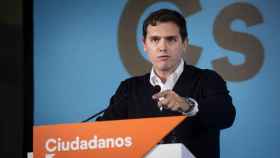 El líder de Ciudadanos, Albert Rivera, en el consejo nacional constitutivo de este domingo / EFE