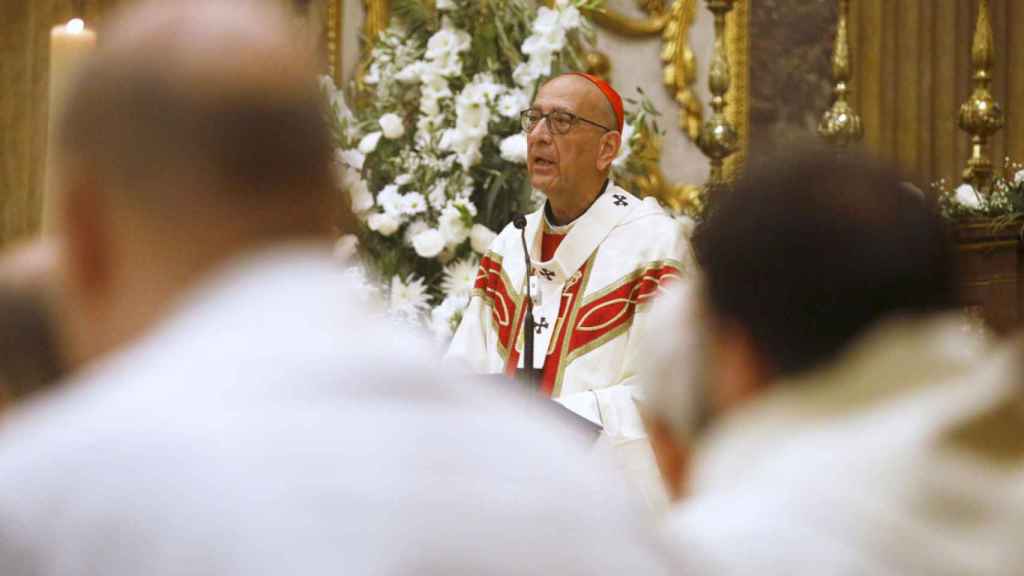 Joan Josep Omella, arzobispo metropolitano de Barcelona, durante una misa