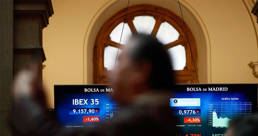La bolsa de Madrid, la sede del Ibex 35, en la sesión brusátil de este miércoles / EFE
