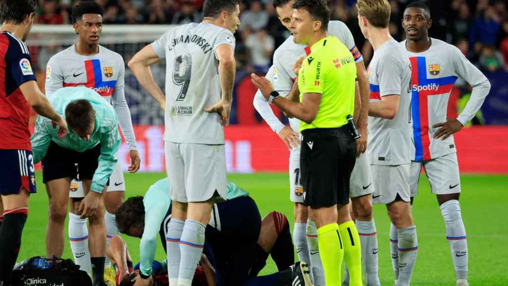 Robert Lewandowski tras su expulsión contra Osasuna / REDES