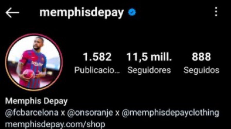 memphis depay instagram borroso