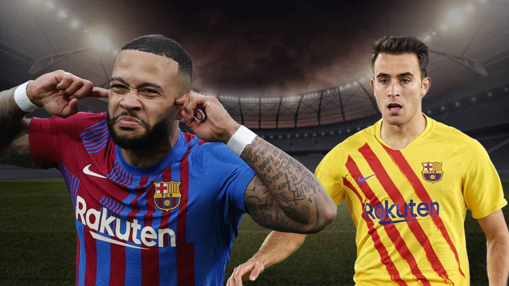 Memphis Depay y Eric García, futbolistas del FCBarcelona / FOTOMONTAJE