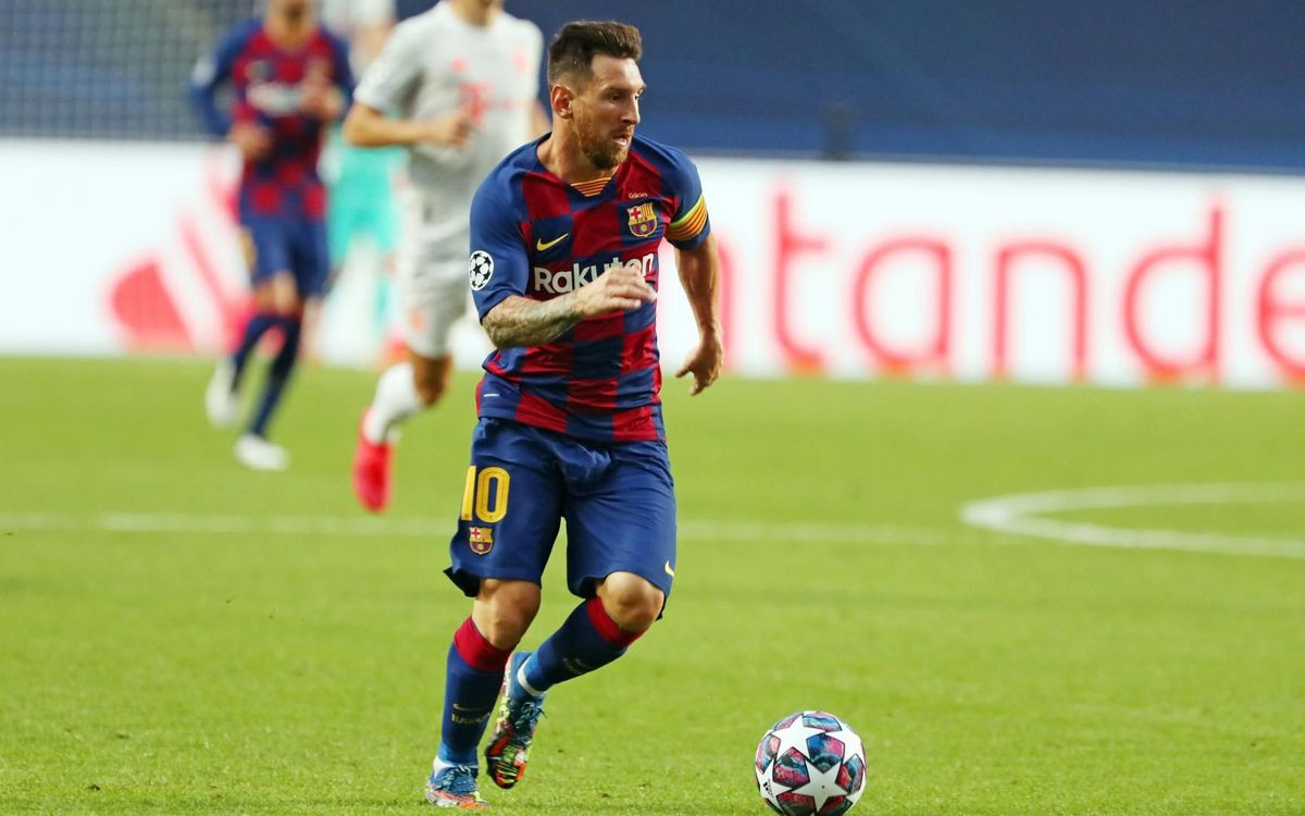 Leo Messi durante el partido ante el Bayern /FCB