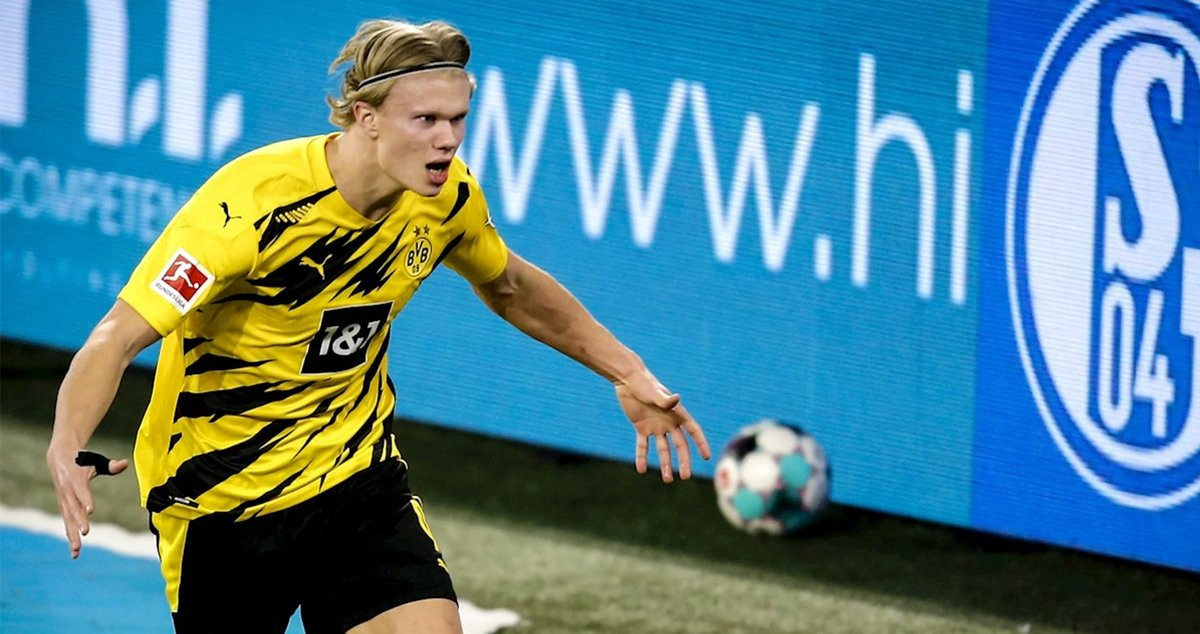 Erling Haaland celebra un gol con el Borussia Dortmund / EFE