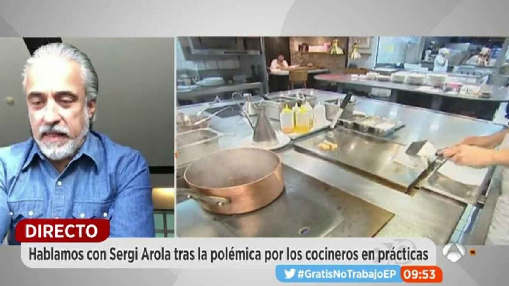 Sergi Arola durante su intervención en 'Espejo Público'