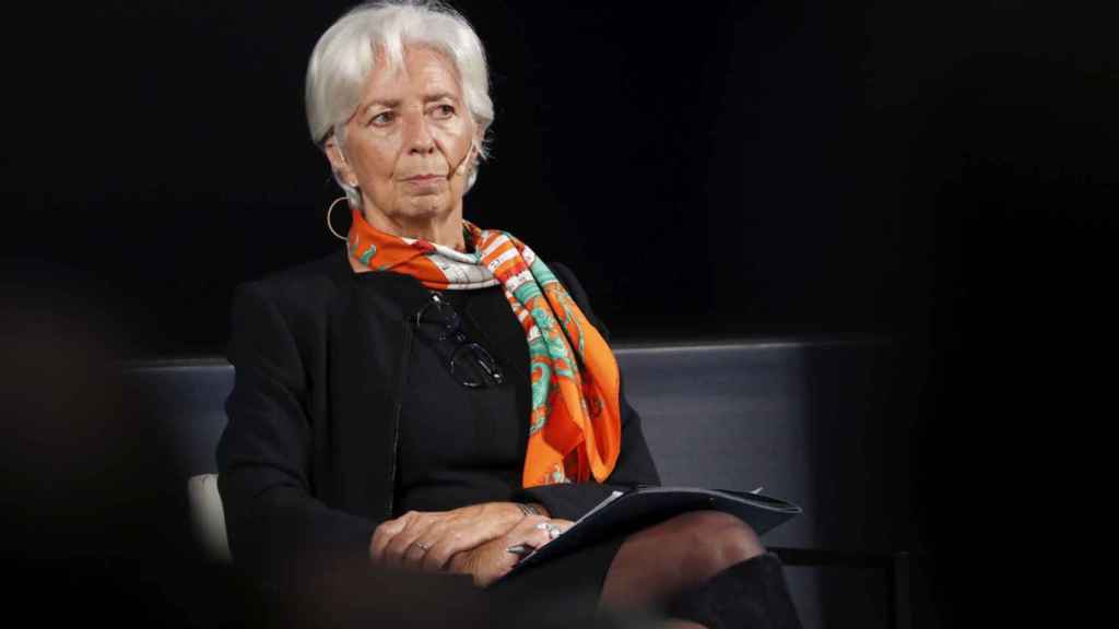 La presidenta del Banco Central Europeo (BCE), Christine Lagarde, en la conferencia económica internacional celebrada en Riga, Letonia / EFE - TOMS KALNINS