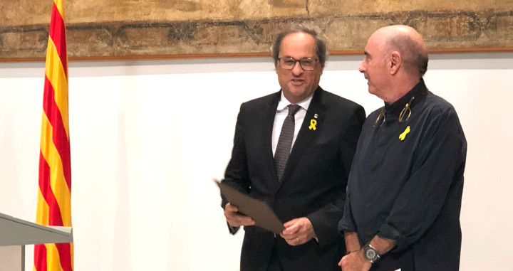 El presidente Quim Torra y el cantante Lluís Llach, que presidirá el Consejo Asesor del Fórum Cívico creado para implementar la república catalana / CG