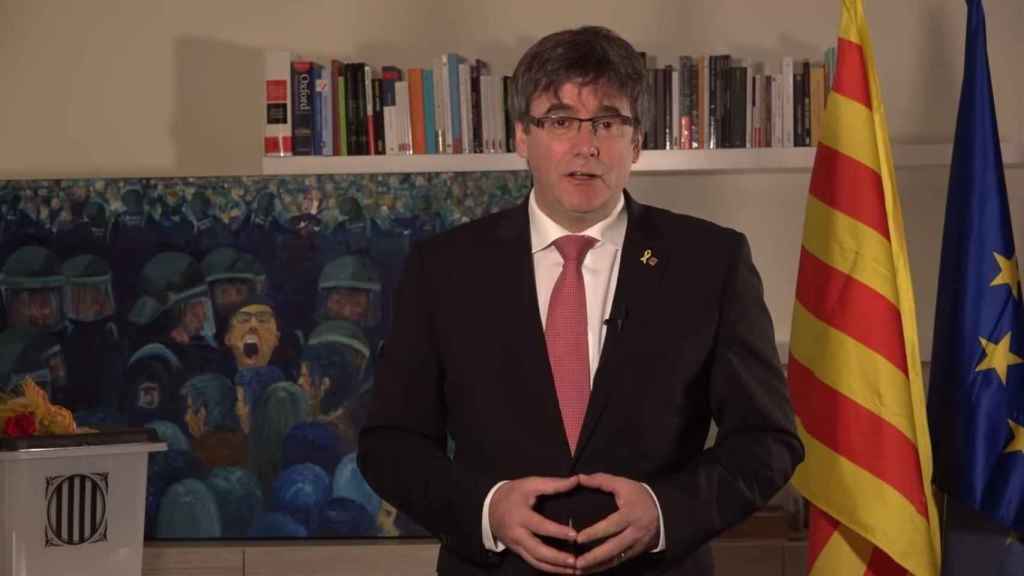 Carles Puigdemont en una de sus intervenciones desde Waterloo / EUROPA PRESS