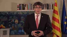 Carles Puigdemont en una de sus intervenciones desde Waterloo / EUROPA PRESS