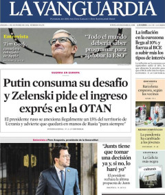 Portada de La Vanguardia, 1 de octubre de 2022