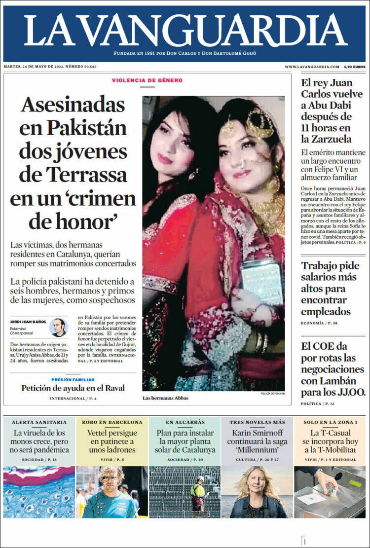 Portada de 'La Vanguardia' del 24 de mayo / KIOSKO.NET