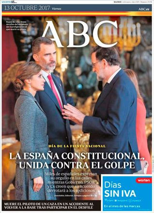 Portada de 'ABC' del viernes 13 de octubre / CG