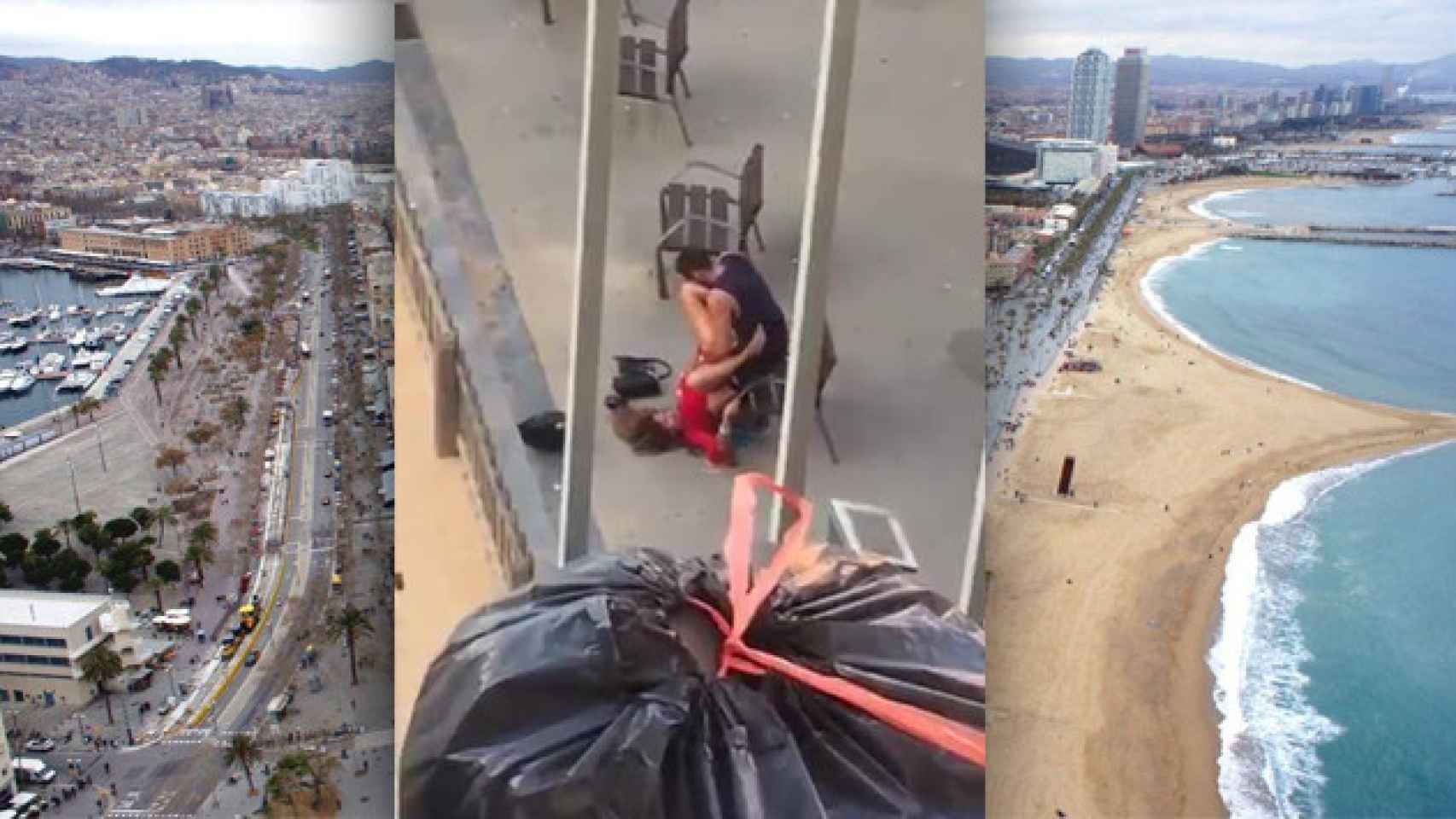 La pareja copulando en la Barceloneta a primera hora de la mañana / CG