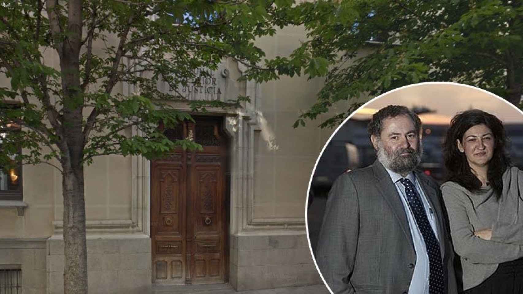 Los periodistas Pablo Muñoz y Cruz Morcillo de 'ABC' y la entrada de Fiscalía de Madrid