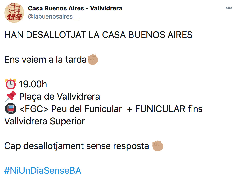 Tweet de la casa Buenos Aires / TWITTER