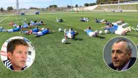 Todd Beane (i), yerno de Johan Cruyff (d), ha creado su propia escuela de fútbol