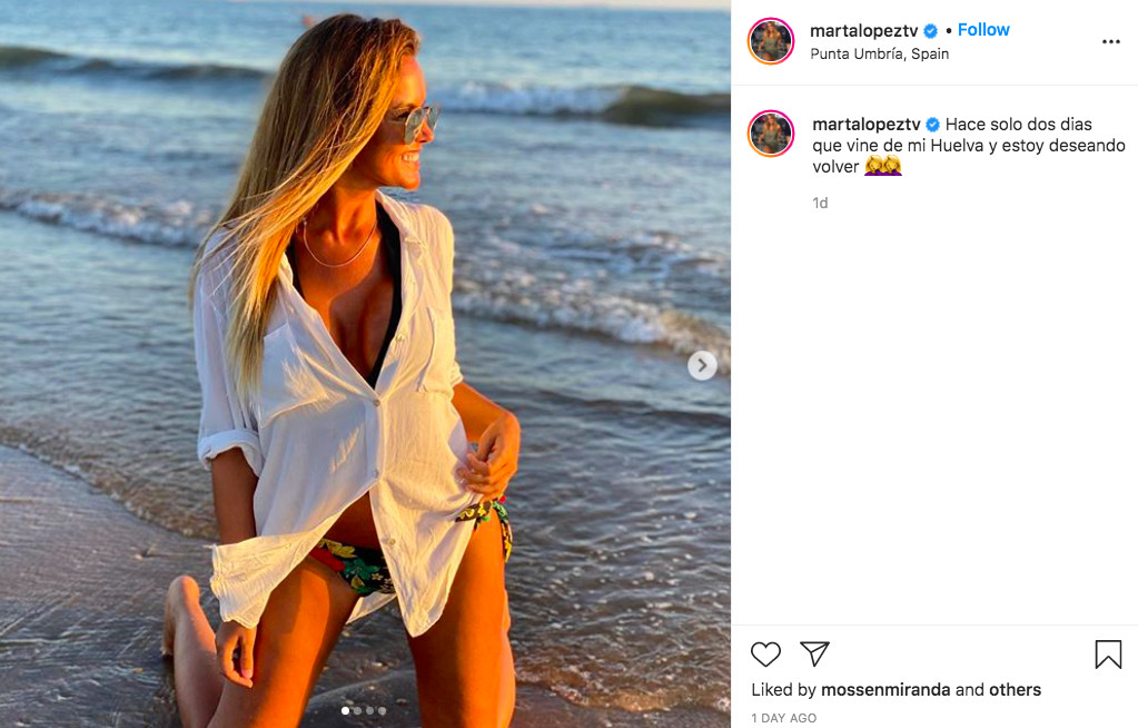 Marta López se fotografía a orillas de la playa para presumir de su nueva figura / INSTAGRAM