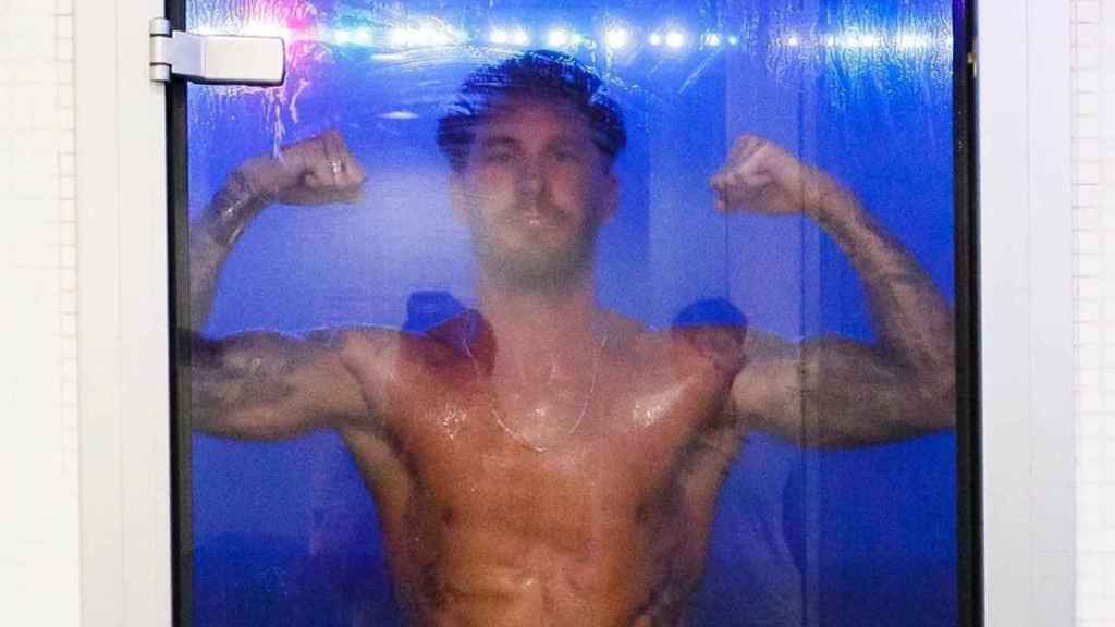 Sergio Ramos en la sauna : INSTAGRAM