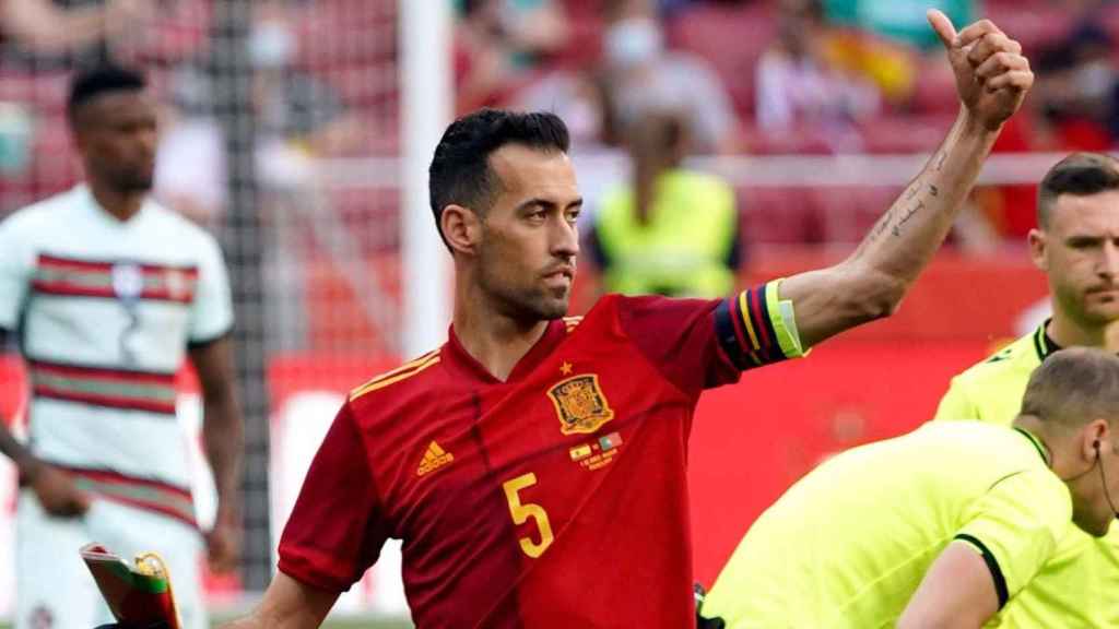 Busquets, en un partido reciente con la selección española / EFE