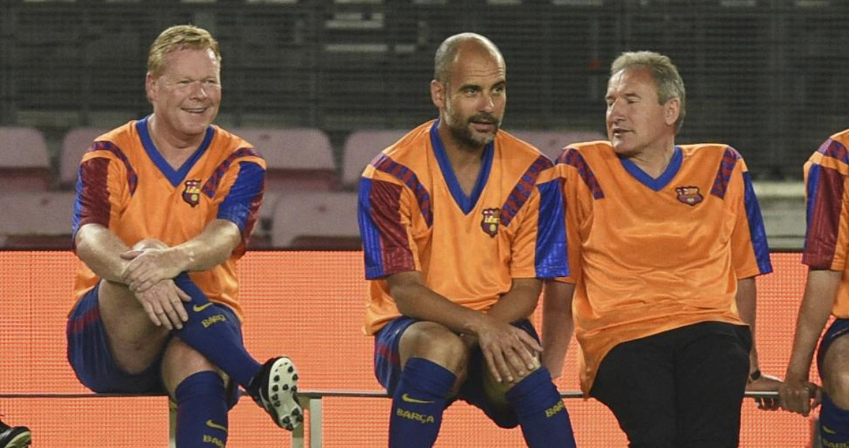 Koeman y Guardiola en un partido de homenaje al Drema Team / Redes