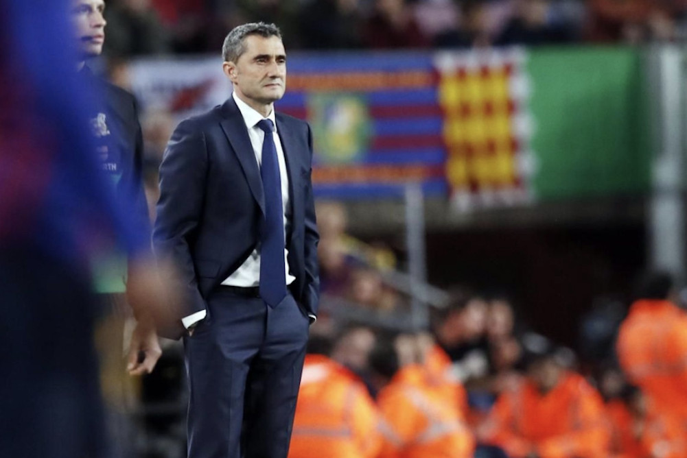 Una foto de Ernesto Valverde durante un partido del Barça en el Camp Nou / FCB