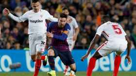 Una foto de Leo Messi durante el partido ante el Sevilla / EFE