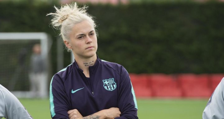 Una foto de María León en un entrenamiento del Barça / FCB