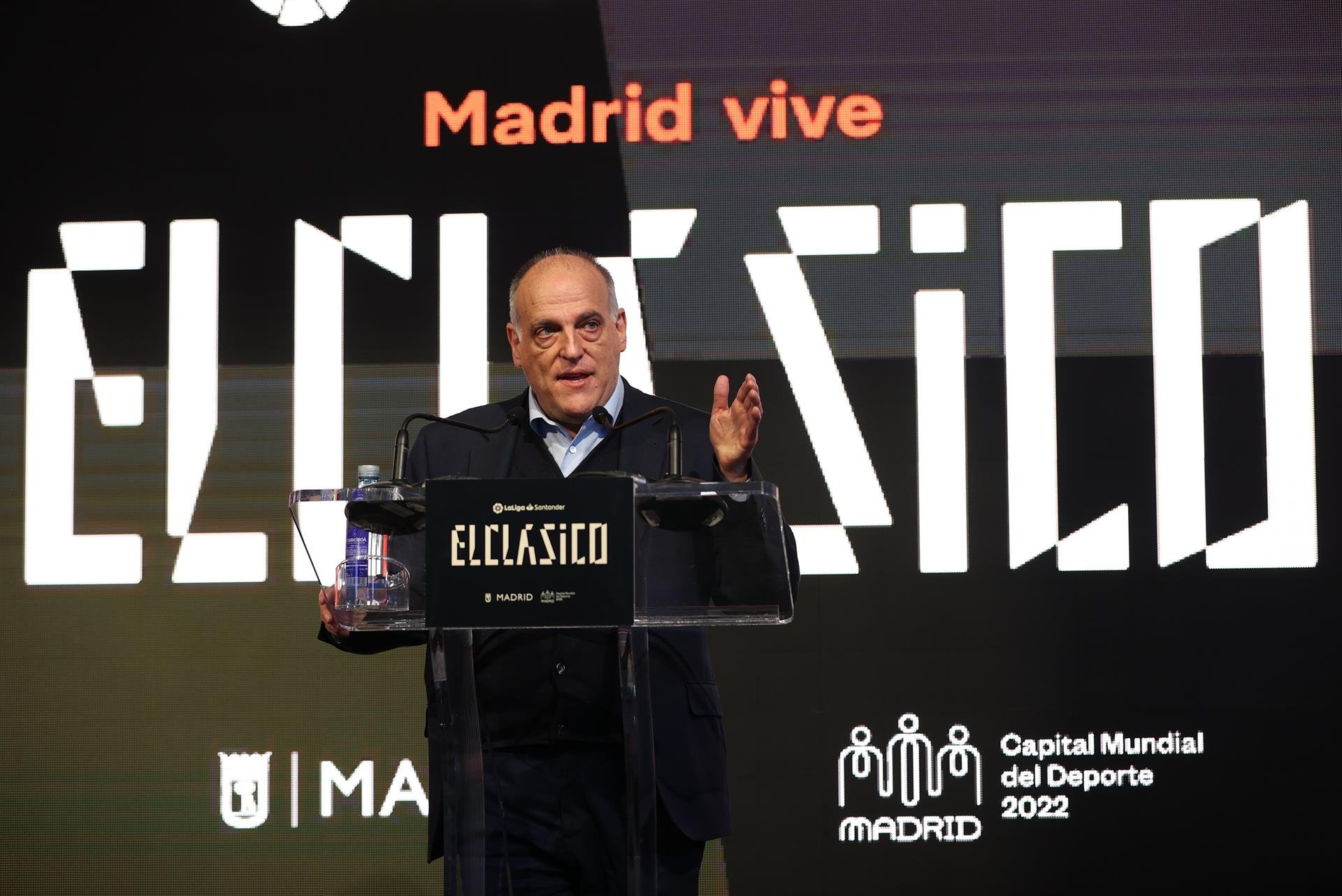 Javier Tebas, en un acto promocional de la Liga / EFE