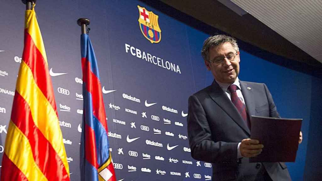 Josep Maria Bartomeu en un acto público del Barça / EFE