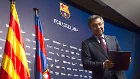 Josep Maria Bartomeu en un acto público del Barça / EFE