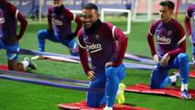 Memphis Depay, en un entrenamiento del Barça / FCB