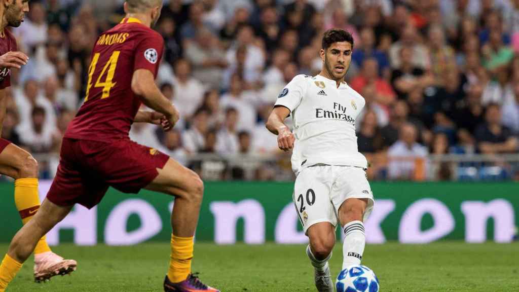 Una foto de Marco Asensio durante el partido frente a la Roma / EFE