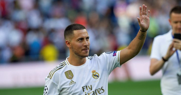 Eden Hazard en su presentación como nuevo futbolista del Real Madrid / EFE