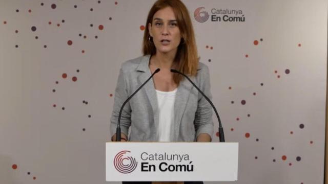 Jessica Albiach, candidata de los Comunes, durante una rueda de prensa telemática / EP
