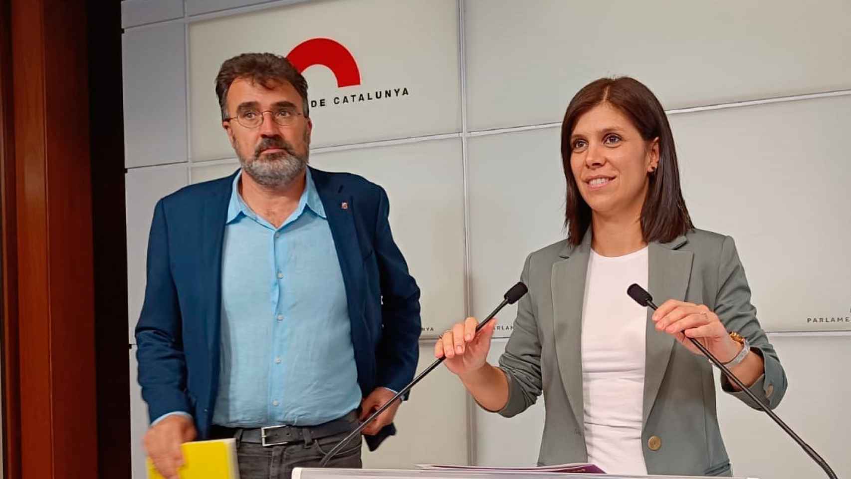 Lluís Salvadó, cuando era diputado en el Parlament, y la secretaria general adjunta y portavoz de ERC, Marta Vilalta