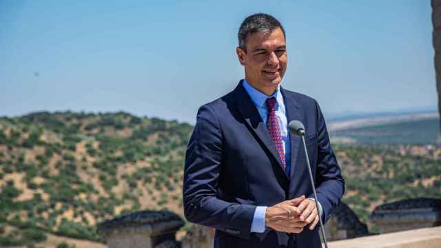 El presidente del Gobierno, Pedro Sánchez, durante su intervención en la Alcazaba de Badajoz, Extremadura (España) / EP