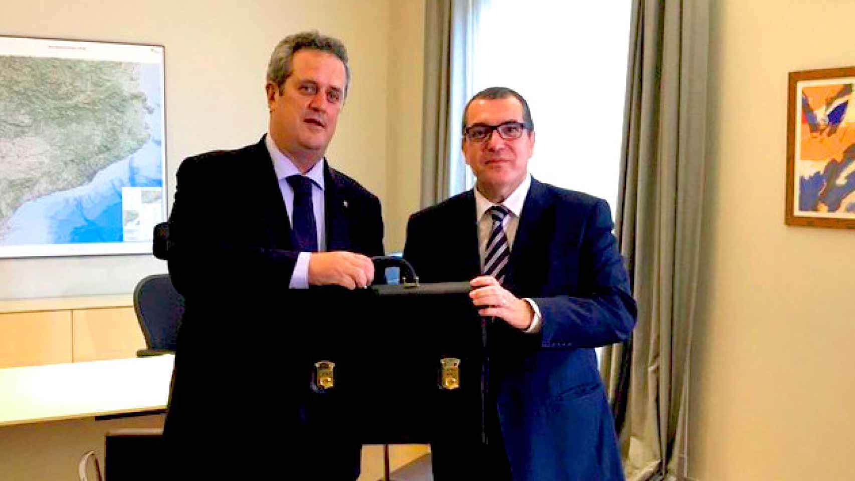 Joaquim Forn cuando recibió la cartera del Interior en manos de Jordi Jané / EP