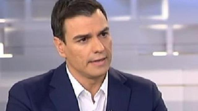 Pedro Sánchez durante una entrevista en Telecinco