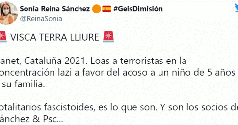 Tuit de Sonia Reina, consejera de Cs en el distrito de Les Corts (Barcelona) / TWITTER