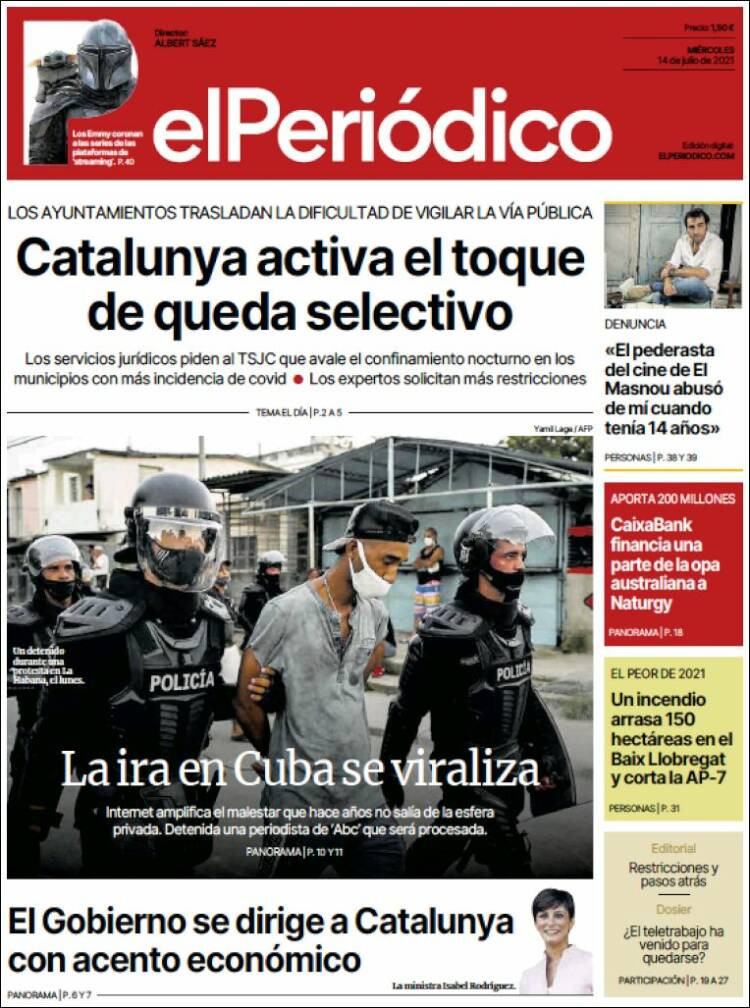 Portada de 'El Periódico' del 14 de julio de 2021 / KIOSKO.NET