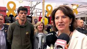 Elisenda Paluzie, la presidenta de la ANC junto a Joel Joan y el resto de candidatos a las elecciones a las cámaras de comercio / EP