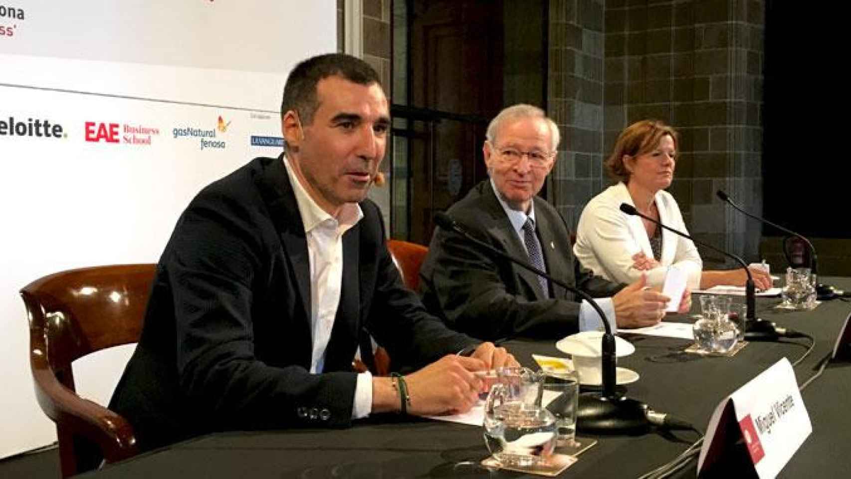 Miguel Vicente, presidente de Barcelona Tech City, junto al presidente de la Cámara de Comercio de Barcelona, Miquel Valls / CG