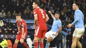 El zurdazo de Rodri para marcar el primer gol contra el Bayern / EFE