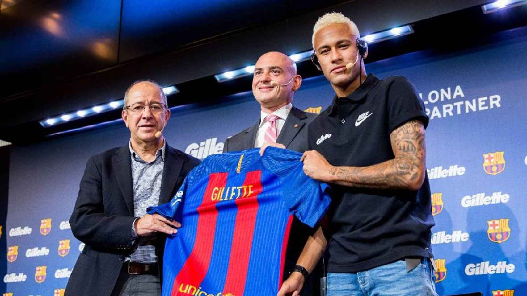 Neymar, en un acto comercial de Gillette, antiguo sponsor del Barça / FCB