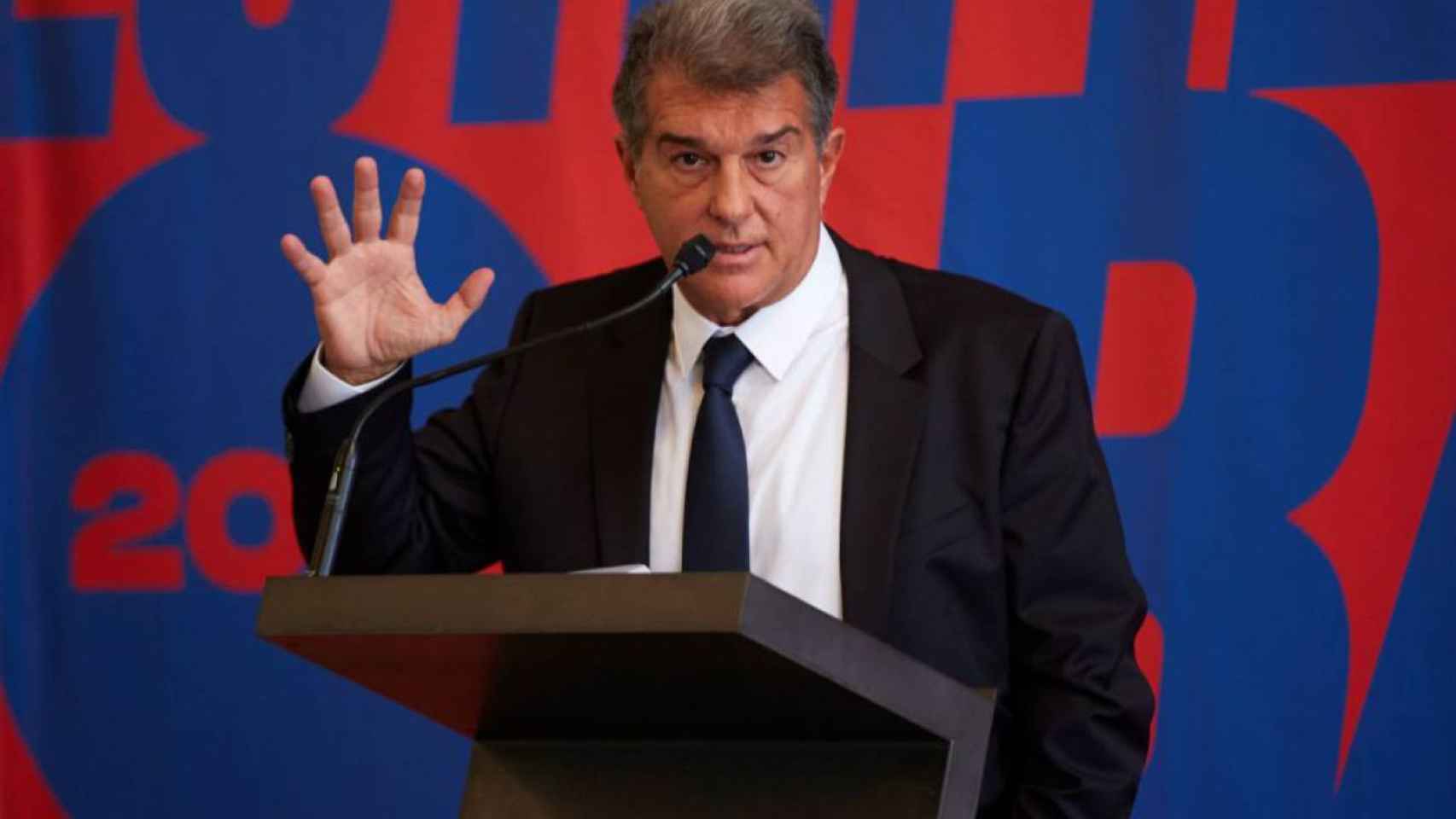 Joan Laporta, en la presentación de su campaña | EFE