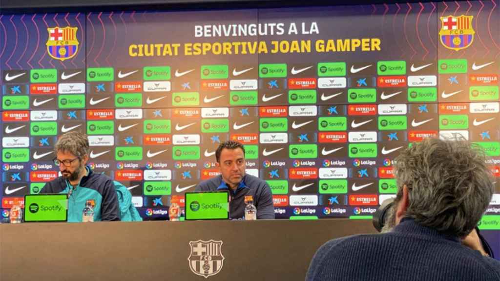 Xavi Hernández, durante la rueda de prensa previa al Betis-Barça / CULEMANÍA