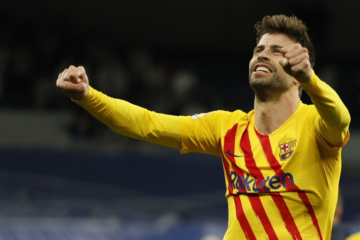 Gerard Piqué, celebrando la goleada del Barça en el clásico / EFE