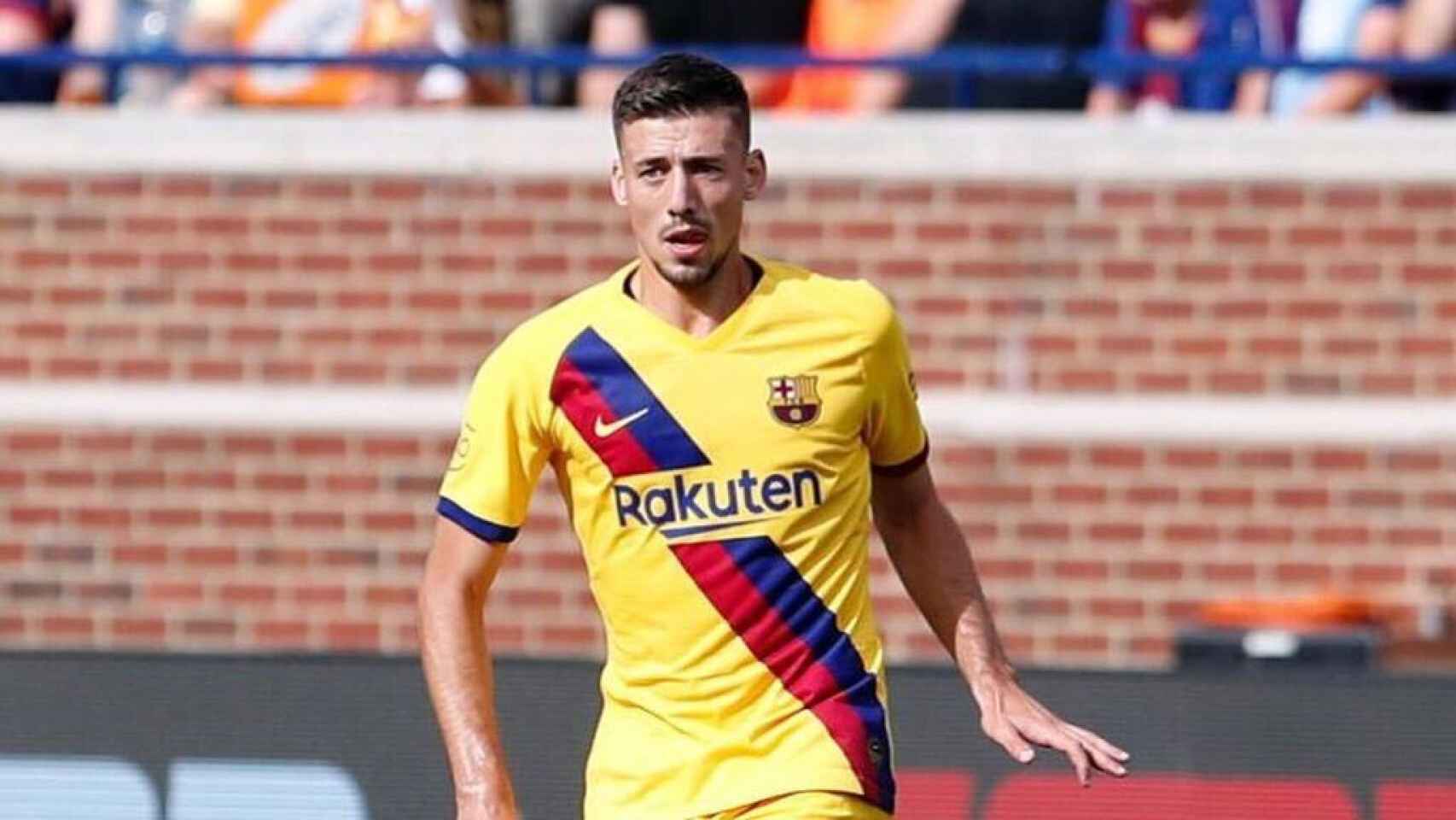 Lenglet, jugando con el Barça / EFE