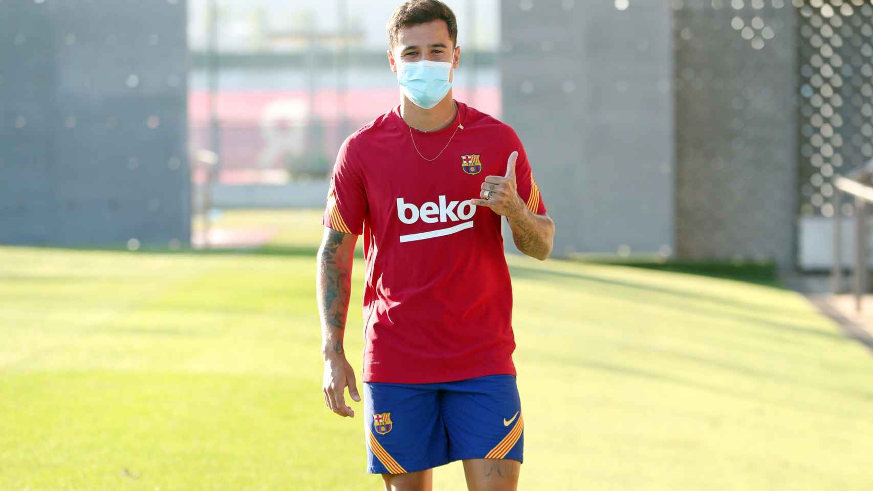 Coutinho en su primer entrenamiento de la temporada 2020/21 / FCB